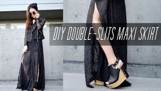 DIY DoubleSlits Maxi Skirt [upl. by Sidman]