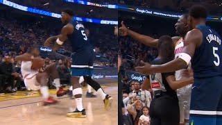 Anthony Edwards shoves Kuminga to the ground and Draymond didnt want a fight 😂 [upl. by Idnib]