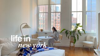 LIFE IN NYC  finally furnishing my new apartment holiday date night cozy night routine [upl. by Efram]