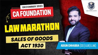 SALE OF GOODS ACT 1930  CA FOUNDATION LAW MARATHON  DEC  2023 [upl. by Chev]