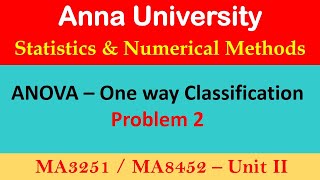 Four different though supposedly equivalent forms of a standardised ANOVAMA3251  Anna University [upl. by Lucy]