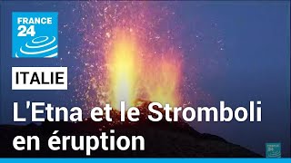 Italie  lEtna et le Stromboli en éruption reprise progressive à laéroport de Catane [upl. by Amador]