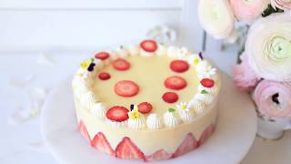 Fraisier with Cream Diplomat  French Strawberry Cake  Strawberry Cake  Nattharinkitchen [upl. by Ananna]