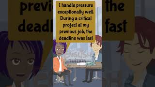 Impressive answer to an interview question What are you like working under pressure interview [upl. by Hilel]