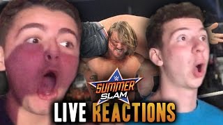 EPIC Live Reactions of WWE SUMMERSLAM 2016  Universal Championship amp AJ STYLES VS JOHN CENA VLOG [upl. by Cl821]