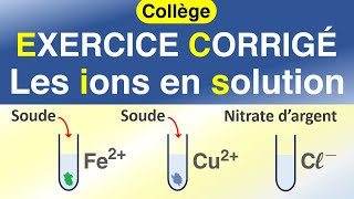 Les tests didentification des ions en solution  EXERCICE corrigé  Chimie  Collège [upl. by Corley]