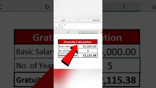 Automatic Gratuity Calculation Formula  exceltips Gratuity trending shortsvideo excelgyan [upl. by Vito]