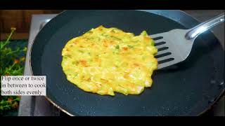 Moong Dal Chillawith Vegetables  Moong Dal Cheela  Moong Dal ka Chilla  Quick Easy Veg Breakfast [upl. by Kcinomod639]