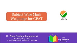 GPAT Subject Wise Marks Distribution [upl. by Nahsar]