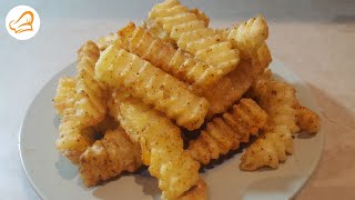 Restaurant Style Fries Recipe  Crinkle Fries  Super Crispy [upl. by Aserehs858]