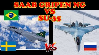 SAAB GRIPEN NG vs SU35 quien ganaría un combate aéreo [upl. by Sanfourd]