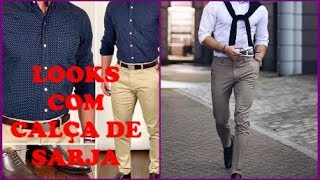 Como combinar calça de sarja masculina [upl. by Ardnaet]