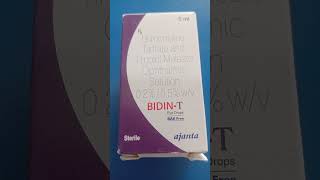 BIDIN T Eye dropsoperthamic solution Brimonidin Tartrate and Timolol Maleate Opthalmic Solution [upl. by Tingey919]