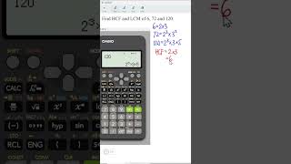 Find HCF and LCM of 3 numbers by using fx570VN calculator [upl. by Latsirk]