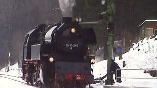 Dampflok 65 1049 zum Wasserfassen nach OberhofThüringen [upl. by Zetroc331]