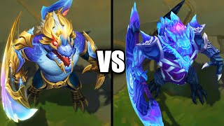 Dawnbringer Renekton vs Blackfrost Renekton Skins Comparison League of Legends [upl. by Vareck]