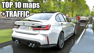 TOP 10 Free Roam Maps with TRAFFIC  ASSETTO CORSA  2022 [upl. by Swann]