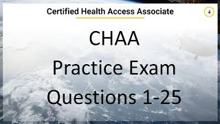 CHAA Exam  Prep Test Questions 1 to 25 [upl. by Nonnah]