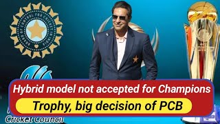 BREAKING 🛑 Hybrid model not accepted for Champions Trophy big decision of PCBcricket [upl. by Annoval196]