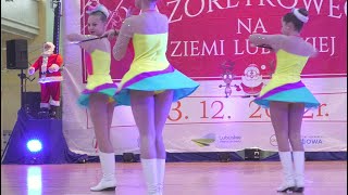 Majorettes FINEZJA  Wschowa  Mażoretki  duotrio baton junior  Mikołajkowy Festiwal  Wschowa [upl. by Errick227]