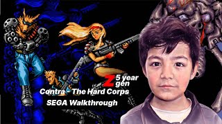 Contra Hard Corps SEGA Walkthrough 60fps hdr game play Gen z 5 year play sega video game [upl. by Maleki]