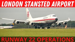 London Stansted Airport Plane spotting  Runway 22 Arrivals and Departures [upl. by Josephson]