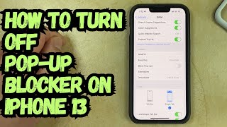 How to Turn Off Pop Up Blocker on iPhone 13 [upl. by Doy]