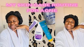 My skin care routine that helps with acne blemishes and hyperpigmentation ft benzaderm products [upl. by Corliss]