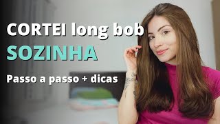 Como cortar o cabelo sozinha  dicas CORTE MÉDIOLONG BOB [upl. by Viveca]