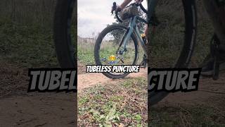 Tubeless puncture repair during a gravelride cyclinglife gravelbike [upl. by Torrence]