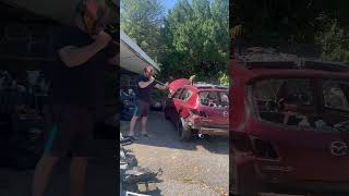 Paul getting his car ready for demo cross thursday night at Orono fair [upl. by Jobyna]