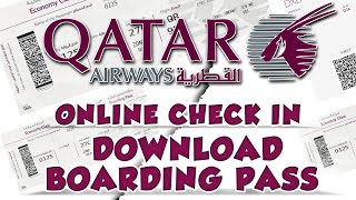 How to Download Boarding Pass Qatar Airways Online Check in  Qatar Airways  Web Check In Airlines [upl. by Murrah]