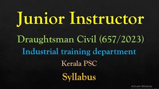 Junior instructor draughtsman civil 6572023  industrial training department syllabus [upl. by Cobb943]