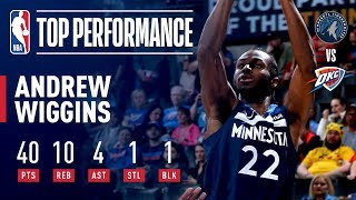 Andrew Wiggins Drops 40 Points To Lead TWolves Past OKC  January 8 2019 [upl. by Gemina]