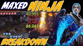 60 Ninja breakdown BROKEN on bosses This damage is insane Raid Shadow Legends [upl. by Enyluqcaj]