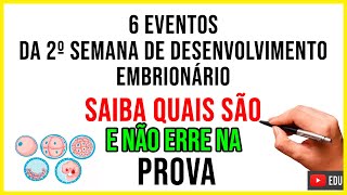 6 EVENTOS DA SEGUNDA SEMANA DE DESENVOLVIMENTO EMBRIONÁRIO  Aprenda o que é em 3 minutos [upl. by Deeyn]