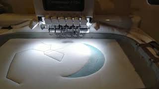 Using the Brother PR670E to embroider a design with conductive thread [upl. by Glenna]