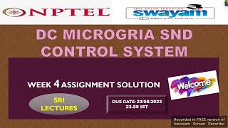 💥WEEK 4💥🔥100🔥DC MICROGRID AND CONTROL SYSTEM ASSIGNMENT SOLUTION💥💥 [upl. by Magdau]