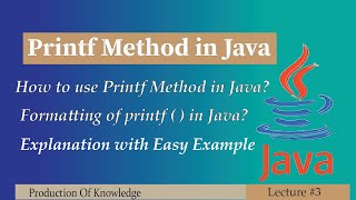 printf JavaprintfMethod  How to use Printf method in Java  URDU  HINDI Lecture3 printfjava [upl. by Paz]