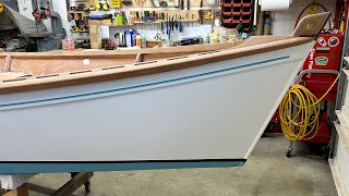 14 Peeler Skiff Build  Install spray rails amp paint bottom [upl. by Aneled577]