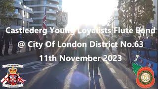 Castlederg Young Loyalists FB Full Parade  City Of London District No 63 Remembrance Parade 2023 [upl. by Lilybelle]