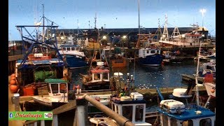 N Ireland Portavogie Fishing Fleet Harbour Night  Historic Landscape Scenery [upl. by Eirak262]