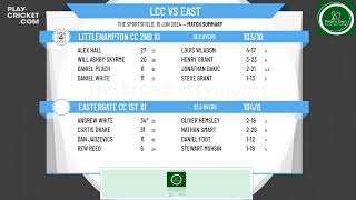 Littlehampton CampP CC 2nd XI v Eastergate CC 1st XI [upl. by Eiclud]