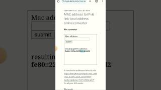 MAC address to IPv6 convert  mac to ipv6 shorts macaddress ipv6 [upl. by Rapsac]