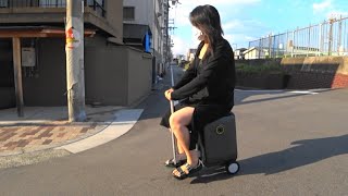 モペット 電動スーツケース 違法 危険運転 警察 検挙 electric bike japan carry travel [upl. by Tabby489]