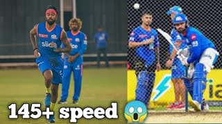 Rohit Sharma facing Hardik Pandya fastest bowling during Mi nets practice in Mumbai before IPL 2024 [upl. by Margreta613]