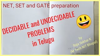 DECIDABLE and UNDECIDABLE PROBLEMS with Examples in Telugu [upl. by Dnaleel]