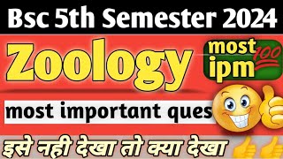 zoology 5th semester important questions bsc 3rd year zoologybsc zoology [upl. by Ahsenet452]