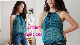 Blusa veraniega y muy calada a crochet 🥰 [upl. by Lello549]