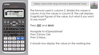 Displaying values when using a formula in Spreadsheet mode  Casio Classwiz fx991EX fx570EX [upl. by Lambert]